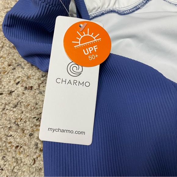 Charmo swimsuit women's size medium 8 blue one piece strappy new with tags - Picture 11 of 13